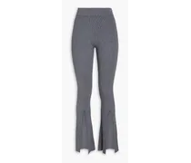 Omly ribbed-knit flared pants - Gray