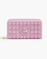 Moschino Lovely Love woven faux leather wallet - Purple Purple