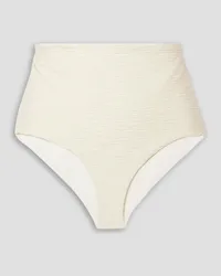 Mara Hoffman Lydia stretch-matelassé bikini briefs - White White