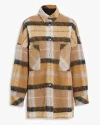 IRO Aponi oversized checked wool-blend felt shirt jacket - Neutral Neutral