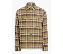 Barrett checked cotton-blend flannel overshirt - Green