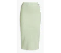Laurel ribbed-knit midi skirt - Green