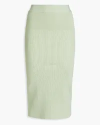 Hervé Léger Laurel ribbed-knit midi skirt - Green Green