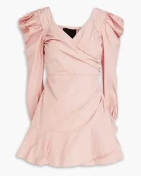 RED Valentino Wrap-effect gathered taffeta mini dress - Pink Pink