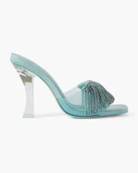 Cult Gaia Lana embellished vinyl and leather sandals - Blue Blue