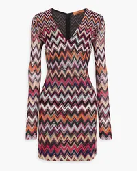 Missoni Metallic crochet-knit mini dress - Pink Pink