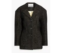 Herringbone tweed blazer - Black