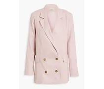 Ayla double-breasted linen blazer - Pink