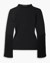 Proenza Schouler Fringed stretch-jersey sweater - Black Black