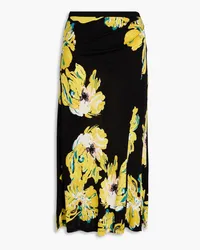 Diane von Furstenberg Whitley floral-print jersey midi skirt - Yellow Yellow