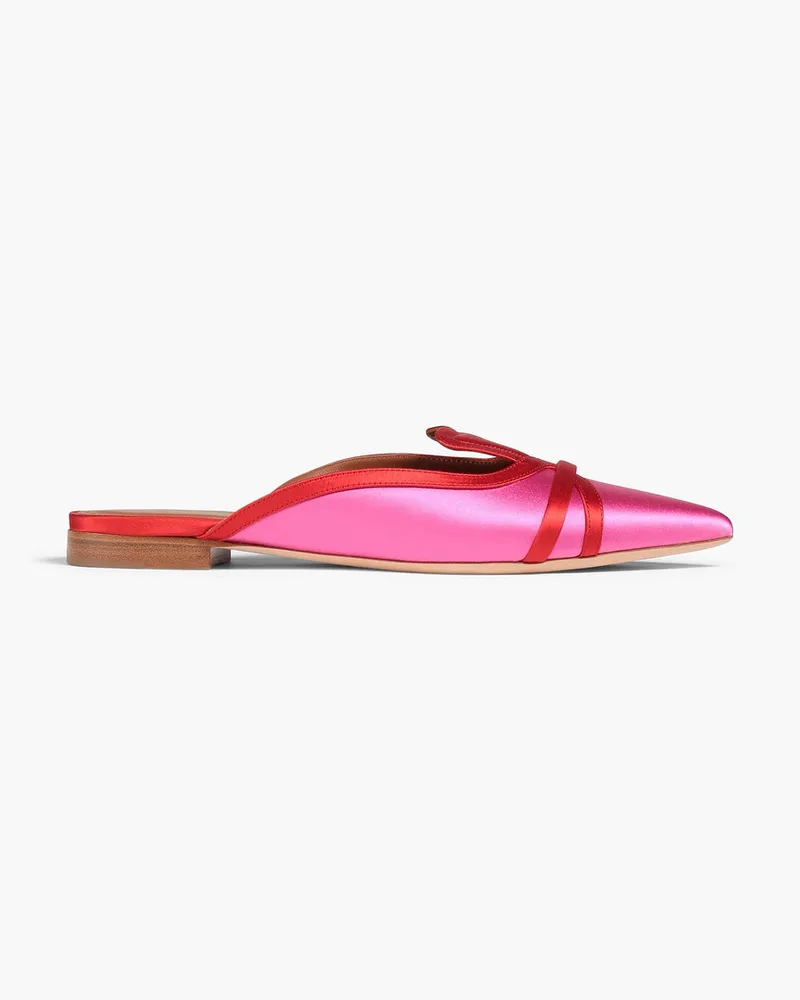 Two-tone satin slippers - Pink