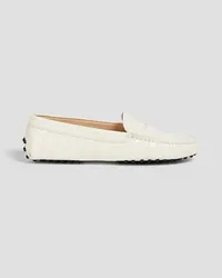 TOD'S Croc-effect leather loafers - White White