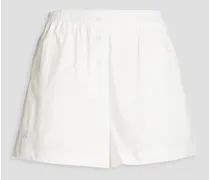 Ponisan embellished cotton-poplin shorts - White