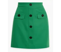 Emie button-embellished crepe mini skirt - Green
