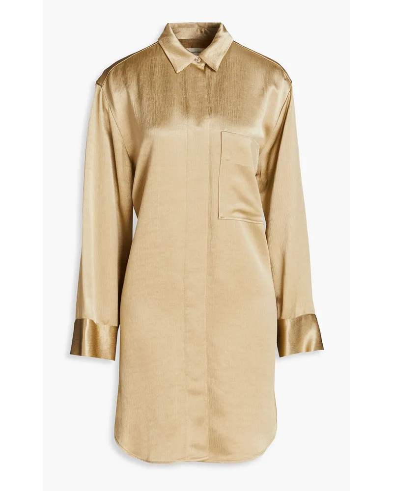 By Malene Birger Olisse crinkled satin-crepe mini shirt dress - Neutral Neutral