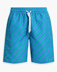 Frescobol Carioca Mid-length printed swim shorts - Blue Blue