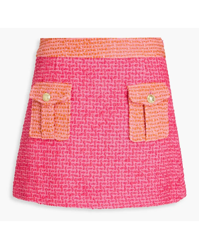 Derek Lam Rima two-tone cotton-blend bouclé-tweed mini skirt - Orange Orange