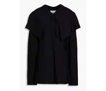 Cape-effect twill shirt - Black