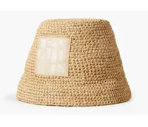 Ficiu embroidered raffia bucket hat - Neutral