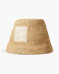 Jacquemus Ficiu embroidered raffia bucket hat - Neutral Neutral