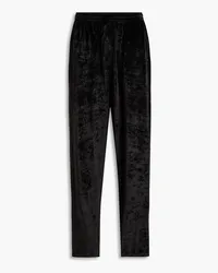 Balenciaga Crushed-velvet straight-leg pants - Black Black