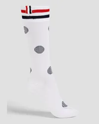 Thom Browne Polka-dot cotton-blend jacquard socks - White White