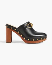 Veronica Beard Giles leather platform mules - Black Black