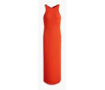 Ribbed stretch cotton and modal-blend jersey midi dress - Orange