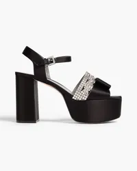 Gina Florrie embellished satin platform sandals - Black Black