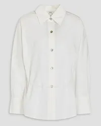 Vince Belted cotton-poplin shirt - White White