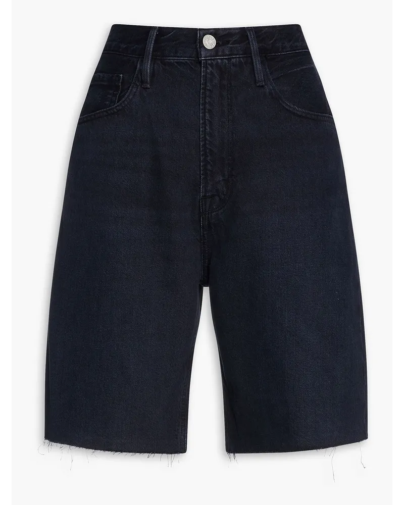 Le Bermuda frayed denim shorts - Blue