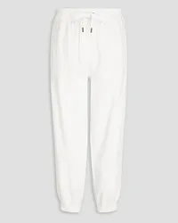 Brunello Cucinelli Sequin-embellished French cotton-blend terry track pants - White White