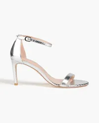 Stuart Weitzman Metallic snake-effect leather sandals - Metallic Metallic