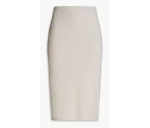 Honey ribbed cashmere skirt - White