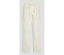 Cotton tapered pants - White