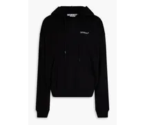 Printed cotton-fleece hoodie - Black