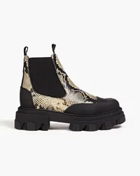 Ganni Croc-effect leather Chelsea boots - Neutral Neutral