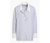 Andrea striped cotton-poplin shirt - Gray