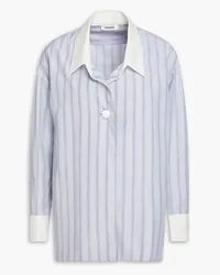 Sandro Striped cotton-poplin shirt - Gray Gray