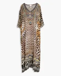 Camilla Crystal-embellished leopard-print silk crepe de chine kaftan - Animal print Animal