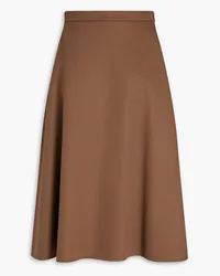 Valentino Garavani Flared Wool and cashmere-blend midi skirt - Brown Brown