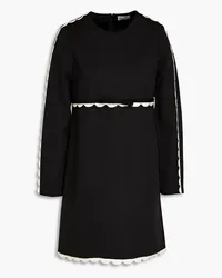 RED Valentino Scalloped crepe de chine mini dress - Black Black