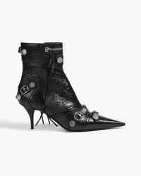 Balenciaga Cagole embellished pebbled-leather ankle boots - Black Black