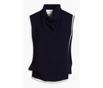 Draped wool and cashmere-blend vest - Blue