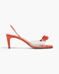 RED Valentino Bow-embellished suede and PVC sandals - Orange Orange