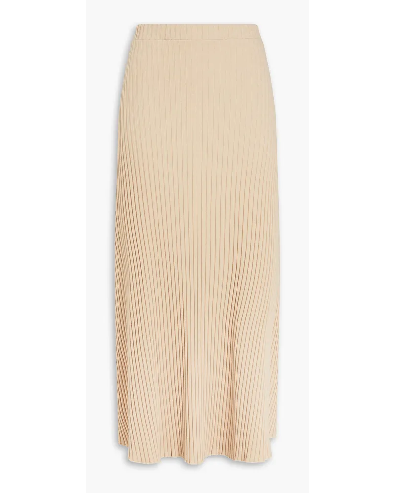 Mother of Pearl Ribbed cotton-blend jersey midi skirt - Neutral Neutral