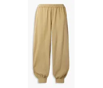 Cotton-gauze track pants - Brown