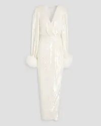 Rachel Gilbert Maysie embellished crepe wrap gown - White White