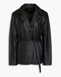 MUUBAA Belted leather blazer - Black Black