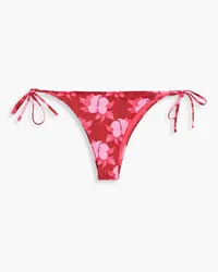 FISCH Chanzy floral-print stretch-ECONYL® bikini briefs - Orange Orange